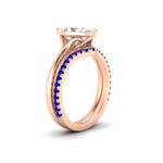 Load image into Gallery viewer, oval-shaped-diamond-bezel-solitaire-ring-with-sapphire-band-in-rose-gold-FD11229OVGSABLANGLE2-NL-RG_fb43f000-98e5-4819-b1c0-269c740b3c32.jpg?v=1758702938

