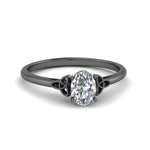 Load image into Gallery viewer, oval-shaped-diamond-celtic-solitaire-ring-in-black-gold-FD8541OVR-NL-BG?v=1758624156
