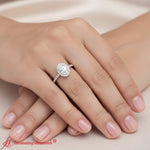 Load image into Gallery viewer, Oval Shaped Halo Petite Engagement Ring
