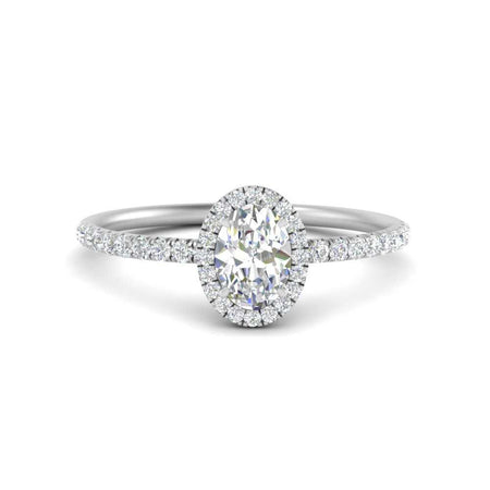 Halo Petite Oval Diamond Ring