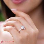 Load image into Gallery viewer, Oval Shaped Halo Petite Engagement Ring

