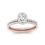 Load image into Gallery viewer, oval-shaped-diamond-halo-wedding-ring-set-in-rose-gold-FD8523OV-NL-RG
