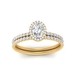 Load image into Gallery viewer, oval-shaped-diamond-halo-wedding-ring-set-in-yellow-gold-FD8523OV-NL-YG
