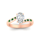 Load image into Gallery viewer, oval-shaped-diamond-swirl-channel-set-emerald-wedding-ring-in-rose-gold-FDENS4028OVRGEMGRANGLE5-NL-RG.jpg?v=1754995940