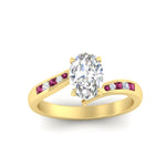 Load image into Gallery viewer, oval-shaped-diamond-swirl-channel-set-pink-sapphire-wedding-ring-in-yellow-gold-FDENS4028OVRGSADRPIANGLE5-NL-YG_425a92b0-e496-4807-915b-2d1fe47e864d.jpg?v=1754996112
