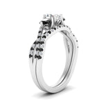 Load image into Gallery viewer, oval-shaped-diamond-twisted-floral-prong-black-diamond-wedding-set-white-gold-FD10257OVGBLACK-ANGLE2-NL-WG?v=1756360022
