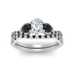 Load image into Gallery viewer, oval-shaped-diamond-twisted-floral-prong-black-diamond-wedding-set-white-gold-FD10257OVGBLACK-ANGLE5-NL-WG?v=1756360022
