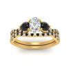 Load image into Gallery viewer, oval-shaped-diamond-twisted-floral-prong-black-diamond-wedding-set-yellow-gold-FD10257OVGBLACK-ANGLE5-NL-YG?v=1756360022
