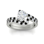 Load image into Gallery viewer, oval-shaped-diamond-wedding-ring-set-with-black-diamond-in-FDENS3007OVGBLACK-NL-WG
