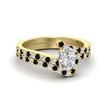 Load image into Gallery viewer, oval-shaped-diamond-wedding-ring-set-with-black-diamond-in-FDENS3007OVGBLACK-NL-YG
