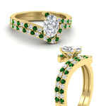 Load image into Gallery viewer, oval-shaped-diamond-wedding-ring-set-with-emerald-in-FDENS3007OVGEMGR-NL-YG
