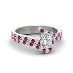 Load image into Gallery viewer, oval-shaped-diamond-wedding-ring-set-with-pink-sapphire-in-FDENS3007OVGSADRPI-NL-WG
