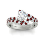 Load image into Gallery viewer, oval-shaped-diamond-wedding-ring-set-with-ruby-in-FDENS3007OVGRUDR-NL-WG
