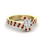 Load image into Gallery viewer, oval-shaped-diamond-wedding-ring-set-with-ruby-in-FDENS3007OVGRUDR-NL-YG

