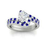 Load image into Gallery viewer, oval-shaped-diamond-wedding-ring-set-with-sapphire-in-FDENS3007OVGSABL-NL-WG
