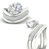 Load image into Gallery viewer, oval-shaped-dual-bands-with-wave-solitaire-ring-in-white-gold-fdens11566ov-nl-wg-w3.jpg