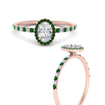 Load image into Gallery viewer, oval-shaped-emerald-halo-petite-engagement-ring-in-rose-gold-FD8523OVRGEMGRANGLE3-NL-RG