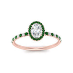 Load image into Gallery viewer, oval-shaped-emerald-halo-petite-engagement-ring-in-rose-gold-FD8523OVRGEMGRANGLE3-NL-RG
