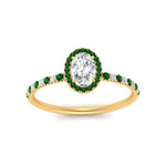 Load image into Gallery viewer, oval-shaped-emerald-halo-petite-engagement-ring-in-yellow-gold-FD8523OVRGEMGRANGLE3-NL-YG