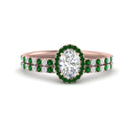 Load image into Gallery viewer, oval-shaped-emerald-halo-wedding-ring-set-in-rose-gold-FD8523OVGEMGR-NL-RG
