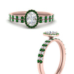 Load image into Gallery viewer, oval-shaped-emerald-halo-wedding-ring-set-in-rose-gold-FD8523OVGEMGR-NL-RG
