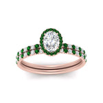 Load image into Gallery viewer, oval-shaped-emerald-halo-wedding-ring-set-in-rose-gold-FD8523OVGEMGR-NL-RG
