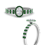 Load image into Gallery viewer, oval-shaped-emerald-halo-wedding-ring-set-in-white-gold-FD8523OVGEMGR-NL-WG
