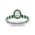 Load image into Gallery viewer, oval-shaped-emerald-halo-wedding-ring-set-in-white-gold-FD8523OVGEMGR-NL-WG
