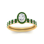 Load image into Gallery viewer, oval-shaped-emerald-halo-wedding-ring-set-in-yellow-gold-FD8523OVGEMGR-NL-YG
