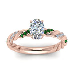 Load image into Gallery viewer, oval-shaped-emerald-twisted-vine-engagement-ring-in-rose-gold-FD9127OVRGEMGRANGLE5-NL-RG
