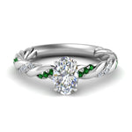 Load image into Gallery viewer, oval-shaped-emerald-twisted-vine-engagement-ring-in-white-gold-FD9127OVRGEMGR-NL-WG
