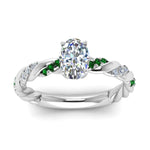 Load image into Gallery viewer, oval-shaped-emerald-twisted-vine-engagement-ring-in-white-gold-FD9127OVRGEMGRANGLE5-NL-WG
