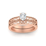 Load image into Gallery viewer, oval-shaped-filigree-single-stone-diamond-wedding-ring-set-in-rose-gold-FDENS3289OVANGLE5-NL-RG.jpg?v=1763371069
