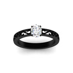 Load image into Gallery viewer, oval-shaped-filigree-single-stone-engagement-ring-in-black-gold-FDENS3289OVRANGLE5-NL-BG.jpg?v=1763370596