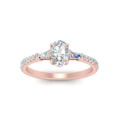 Delicate Antique Pave Oval Engagement Ring