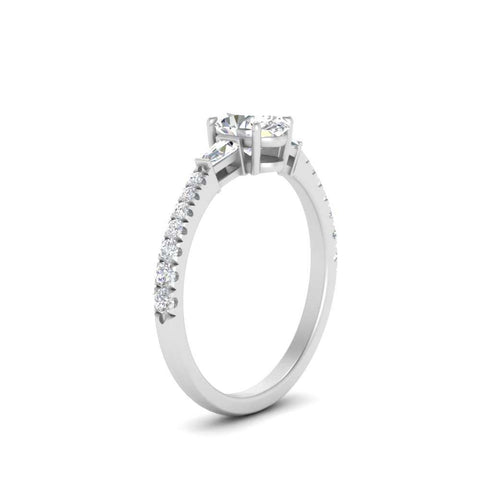 Delicate Antique Pave Oval Engagement Ring