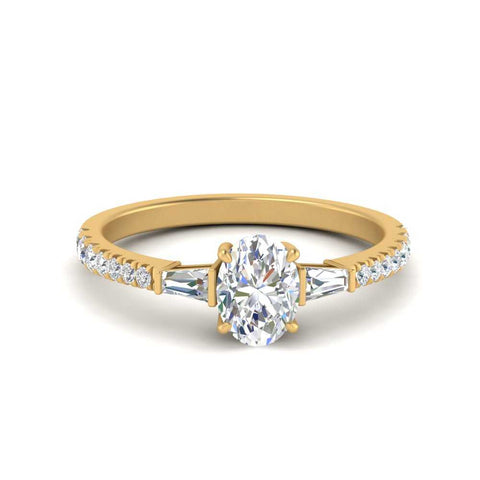 Delicate Antique Pave Oval Engagement Ring