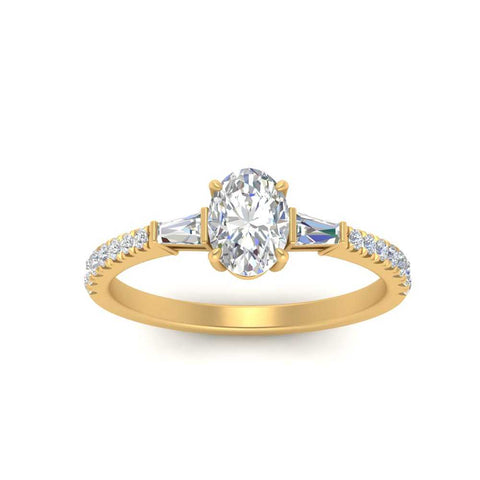 Delicate Antique Pave Oval Engagement Ring