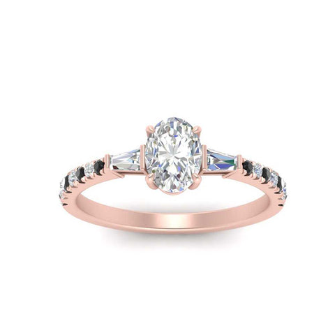 Delicate Antique Pave Oval Engagement Ring