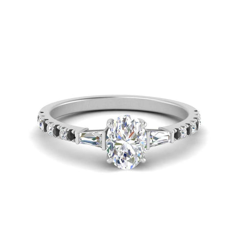 Delicate Antique Pave Oval Engagement Ring