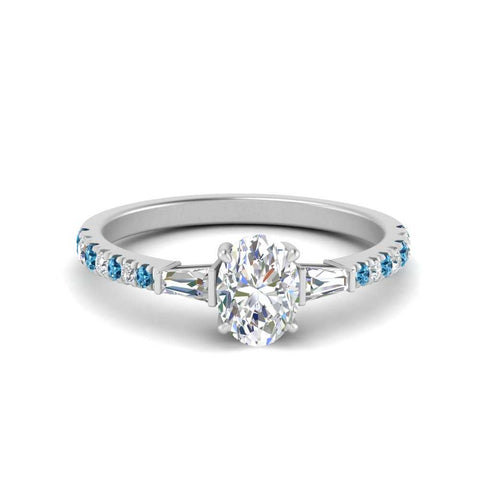 Delicate Antique Pave Oval Engagement Ring