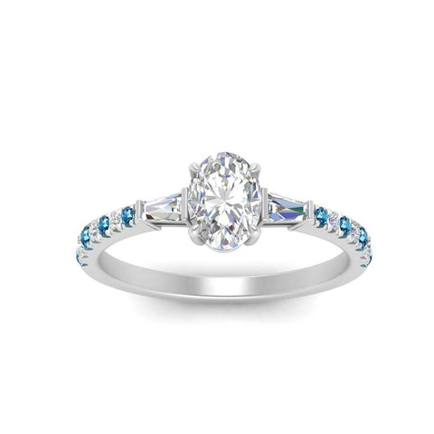 Delicate Antique Pave Oval Engagement Ring
