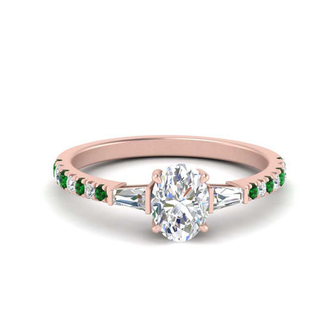 Delicate Antique Pave Oval Engagement Ring