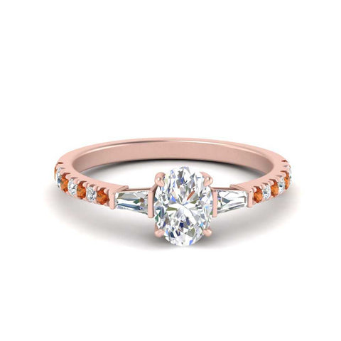 Delicate Antique Pave Oval Engagement Ring