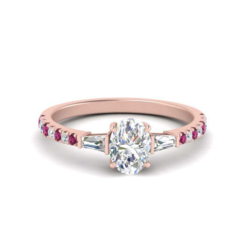Delicate Antique Pave Oval Engagement Ring