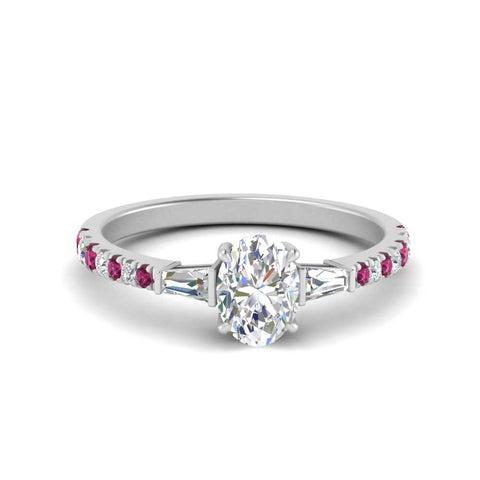 Delicate Antique Pave Oval Engagement Ring