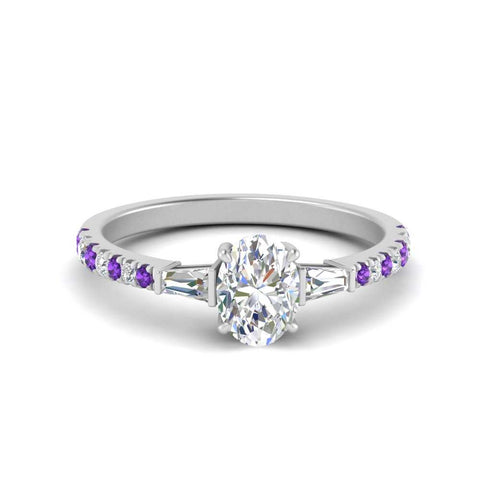 Delicate Antique Pave Oval Engagement Ring