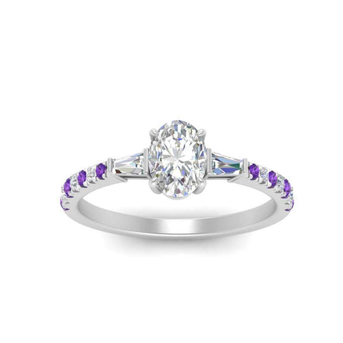 Delicate Antique Pave Oval Engagement Ring
