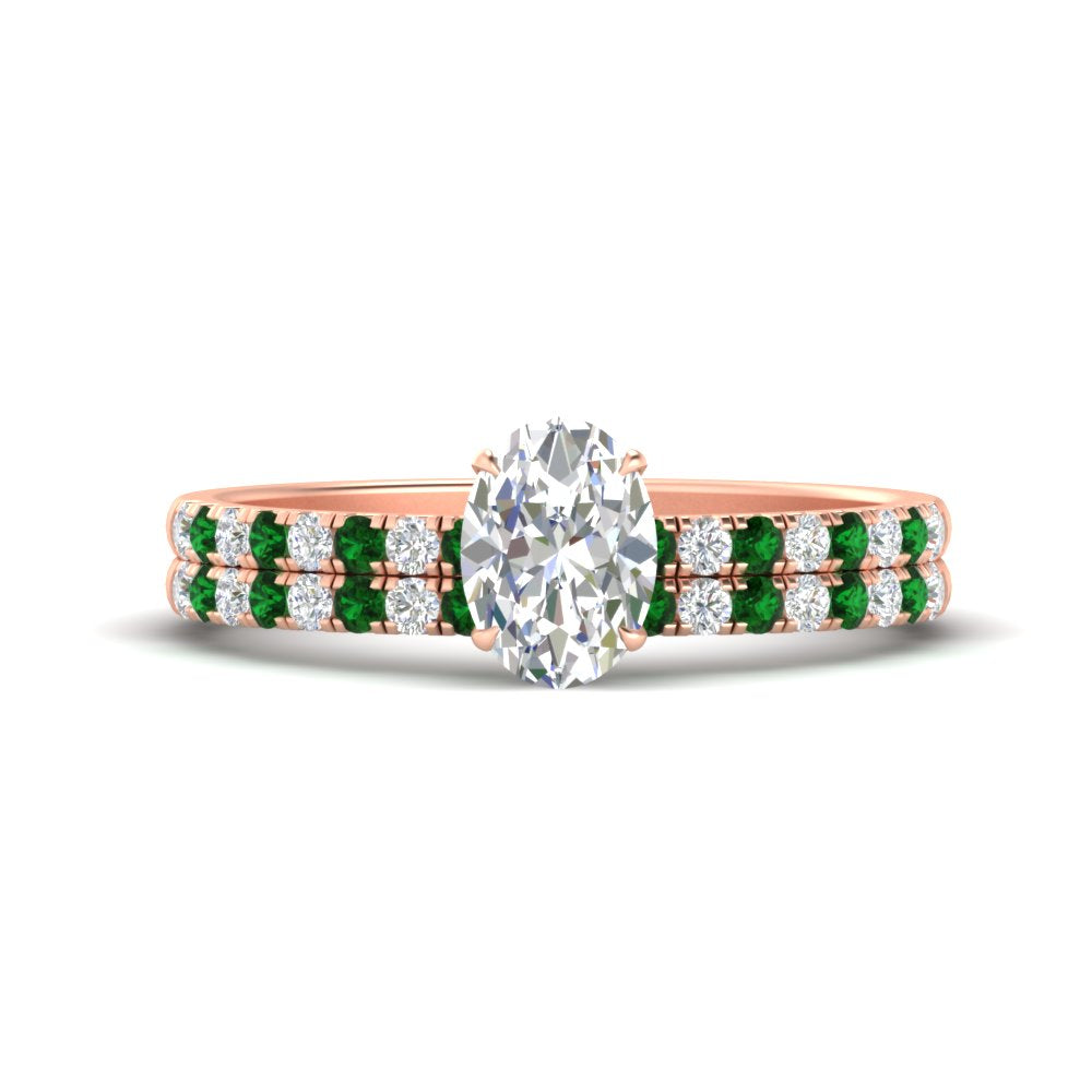 oval-shaped-french-pave-emerald-wedding-ring-set-in-rose-gold-FD11408OVGEMGR-NL-RG?v=1763104286