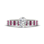 Load image into Gallery viewer, oval-shaped-french-pave-pink-sapphire-wedding-ring-set-in-white-gold-FD11408OVGSADRPI-NL-WG_1209e126-f085-456b-b5ef-fcb5369204a8?v=1763104442
